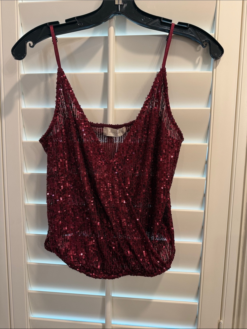 Altar'd State Burgundy Sequin Spaghetti Strap Cami